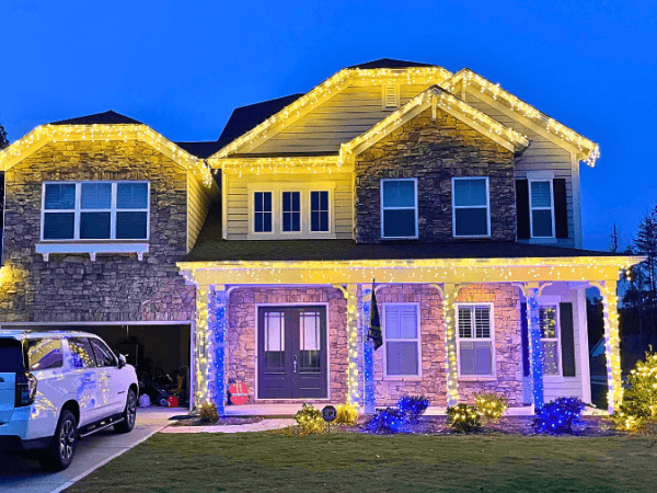 holiday light installation in Concord, NC