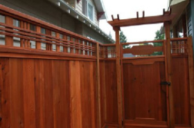 Cedar Fence Staining Services - Harrisburg NC - Tall Wood Privacy Fence - Color World Painting North Charlotte